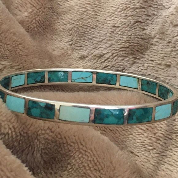 SILPADA Sterling Silver and Turquoise HIGH SEAS B2828 Bangle Bracelet NIB - Picture 4 of 9
